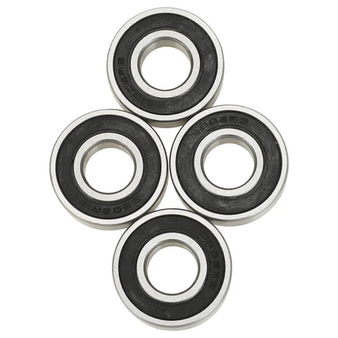 Front And Rear Mini Bike Wheel Bearings 6202RS Replacement Kit Fits Coleman CT200U CT200U-EX BT200X Baja MB200 MB165 Massimo Predator 196cc 212cc Powersports, showing four pre-lubricated 6202RS bearings.