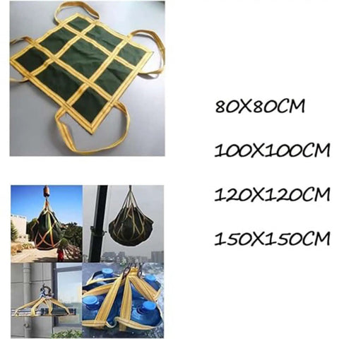 Heavy Duty Canvas Cargo Lifting Net With Reinforced Handles For Crane Pallet Haul And Hoist Work Durable Lifting Pad Built For Construction And Logistics Safety And Stability 120 By 120 Cm in multiple sizes and uses