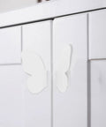 Butterfly Cabinet Handles And Drawer Knob Set In Vintage White Finish Easy Grip Metal Pulls For Dresser And Kitchen Cabinets