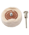 Cool T Type Cloth Polishing Wheel For Mirror Shine On Jewelry And Metal Parts Power Tool Buffing Pad With 3mm Shank 50mm Size showing white cloth texture and 3mm shank.