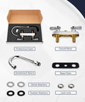 Heavy Duty Commercial Gooseneck Faucet Deck Mount Two Handle Solid Brass Build Chrome Finish Rust Resistant Kitchen Bath Sink Fixture Built Different For The Long Haul components in protective packaging.