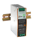 Heavy Duty 75W 12V DIN Rail Mount Power Supply Dishes Out A Smooth 6.25A Output With Silent Fanless Tech and Universal AC Input, showing connection terminals.