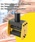 Lethal 20 Ton Hydraulic Busbar Bender CB-200A showing capacity details for copper, iron, and stainless steel thicknesses.