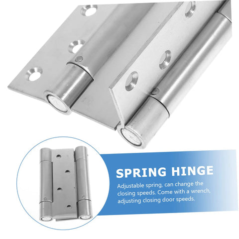 Holibanna spring-loaded door hinge pair, stainless steel, for double-swing backyard doors with self-closing mechanism