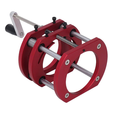 Ultimate Router Lift Base Kit With Crank Handle Built From Aluminum Alloy And Stainless Steel 4 Jaw Clamping Router Table Insert Base Plate Lifting System For Small Trim Routers Easy Height Adjustment Red, red aluminum router lift base with crank handle