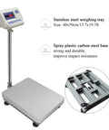 Heavy Duty Digital Floor Scale 242 Lb Platform Weigher With Bright LED Display And RS232C Port showing stainless steel tray.