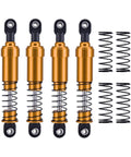 Beefy 4Pc Aluminum Big Bore Shocks 95mm with gold finish and springs for 1/10 RC Crawler LCG Chassis Gspeed V3 Element Enduro SCX10