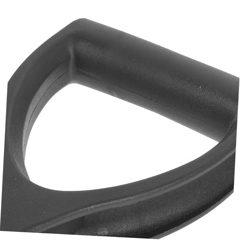 Close-up of black plastic D Shaped Garden Shovel Handle Replacement Ergonomic Plastic Spade Grip For Digging Gardening Lawn Care And Outdoor