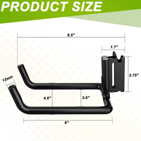 2 Pack E Track J Hooks Heavy Duty Steel E Track Double Hooks For E Track Systems, E Type Track Hanger size dimensions