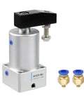 Left Turn Pneumatic Rotary Cylinder With 90 Degree Rotation Aluminum Alloy Double Acting Air Cylinder For Fast Labor Saving Clamping And Positioning ACK25x90L 1 Piece, front view