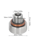 Heavy Duty M12x1.75 Self Tapping Oil Pan Drain Screw Repair Kit With 304 Stainless Steel Plug To Fix Stripped Threads On Oil Sumps, 22mm