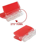 No Sweat Setup Clear Acrylic Hinges With Self Adhesive Latch Buckles Ideal For Craft Boxes Storage Solutions And Slick Organizers with 275° turn feature.