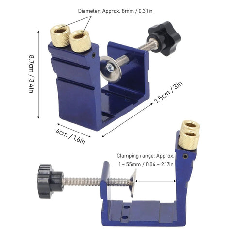 Mini Pocket Hole Jig Kit Set for Woodworking, Dowel Joint Tool and Woodworking Guides, Pro Grade Aluminum Alloy Carpentry Locator
