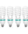 4 Pack 45W CFL Daylight Bulbs 5500K Neutral White 2300 Lumens CRI Over 95 For Studio Photography And Video Lighting Pro Grade
