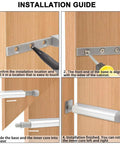 Installation guide for Push To Open Cabinet Latches 16 Pack Magnetic Door Release Hardware, showing step-by-step setup process.
