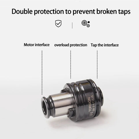M3 To M16 Electric Tapping Machine With 360 Degree Multi-Directional Rotation And Adjustable Speed Up To 375 Rpm motor interface for tap protection.