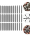 Top Shelf Gray Dishwasher Rack End Caps 50 Pack No Sweat Universal Prong Tip Covers in gray, heavy-duty plastic caps for appliances.