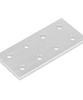 Silver anodized 8-hole rectangle plate for 2020 2040 T-slot aluminum profiles, part of 10 Pack Flat Joining Plates For DIY Projects.