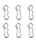 Six Pack Bow Tie Cotter Pins 71404040 Compatible With Husqvarna MTD Craftsman Cub Cadet Ariens silver 5/16 inch pins front view