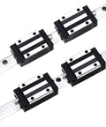 Two Pack 400mm Linear Slide Rails With Four HGH20CA Carriages for CNC Machines and DIY Projects Beefed Up for Smooth Precise Motion