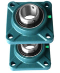 Set Of Two Self Aligning Flange Pillow Block Bearing UCF 207-22 One And Three Eighths Inch Bore 4 Bolt Flange Cast Iron Housing