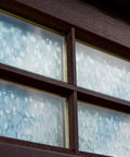 Self-Adhesive Privacy Window Film, 17 Inches By 78 Inches, Pearl, 2 Pack With Applicator, installed on wooden-framed window