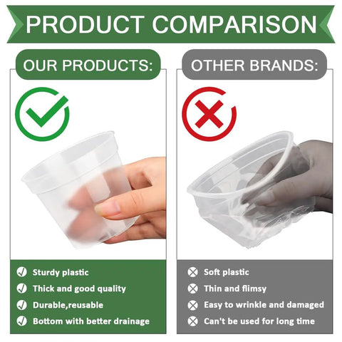 Product comparison of Clear Seed Starter Pots 2.5 Inch, 100 Pack Round Seedling Pots For Germination vs. other seedling pots