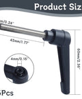 Heavy Duty Clamping Lever Handles With Quick Release Push Button Locking, 304 Stainless Steel M6 X 45mm Stud, Black Non Slip Grip, Rock Solid Hold For Serious Workbenches And Weekend Warrior Builds, 6 Pack dimensions illustration with size measurements.