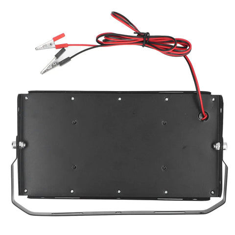 Sanpyl LED Flood Light 50W 12V Outdoor White for Courtyards featuring a black casing and red-black connection wires.