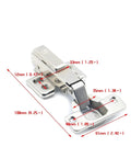 Soft Close Cabinet Hinges With Hydraulic Buffer Core Rustproof Iron Kitchen Door Hardware Half Overlay dimensions shown
