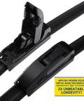 Heavy Duty Windshield Wiper Blades 3 Pack Designed For Jeep Wrangler Jk Models 2007 2017 showing detail of metal base technology for durability.