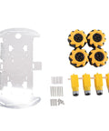 Four Wheel Mecanum Robot Car Kit With Single Layer Aluminum Alloy Chassis, DIY assembly components, wheels, motors