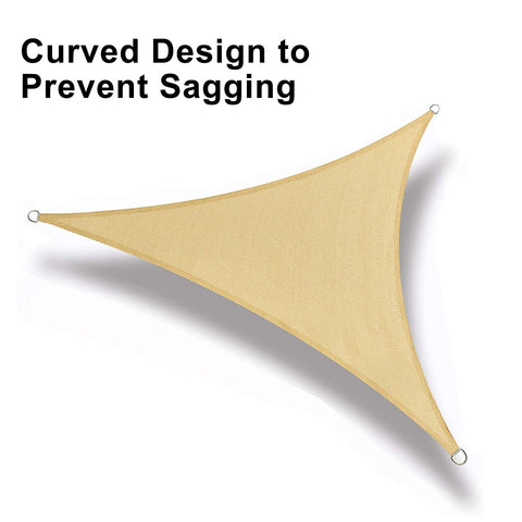 Right Triangle Sand Shade Sail Canopy 10x10x14 UV Block Sun Shelter with curved design for outdoor use
