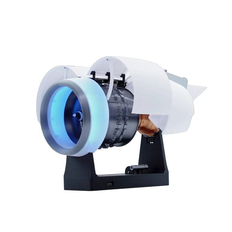 Massive Scale Turbofan Engine Building Kit With Ultra Complex Abundant Parts And Hyper Realistic Assembly on display stand