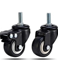 Close-up of 4 Pack Heavy Duty Wheel Casters for Office Chairs and Furniture, Locking Swivel Casters in Black with brakes