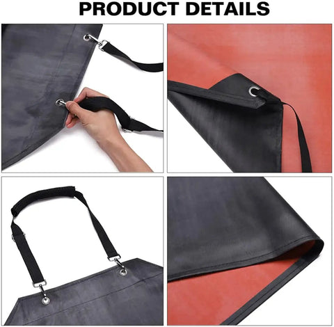 Heavy Duty Waterproof Rubber Apron With Two Sleeves For Trades And Cooking Chemical Resistant Grease Proof Industrial Safety Gear Black Adjustable Bib Badass Coverage Stay Dry No Sweat