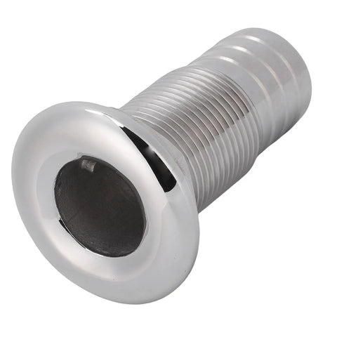 316 Stainless Steel Boat Thru Hull Fitting Hose Barb Connector For Marine Inlet And Outlet Ideal For Yachts And Boats Bilge Drain And Cooling System Three Quarters Inch Half Thread Outlet No Gasket