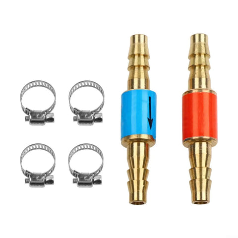 Gas Flow Control Set Of Two Flashback Arrestors With Four Clamps For Soldering And Welding Safety Brass And Stainless Steel Construction One Way Valve For Reliable Flame Control Must Have