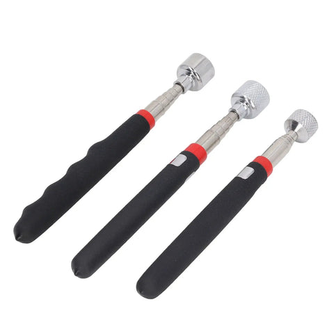 Handy Dandy Telescoping Magnetic Pickup Tool With 10 15 20 Lb Strength Retractable Pen Kit Made For Garage Garage Factory Jobs Featuring Soft Comfortable Grip Handle That Lets You Snag Nails Screws Bolts And More Without Bending Over Or Getting Dirty. 3-piece telescoping magnetic pickup pens with soft black grips