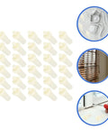 40 Piece Plantation Shutter Repair Pins Set With Spring Loaded Plastic Hardware For Cabinet And Furniture Fixes, white pins for quick installation.