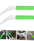 8 Piece Weeding Sickle For Gardening Portable Grass Cutter with green ergonomic handles and rustproof serrated blades