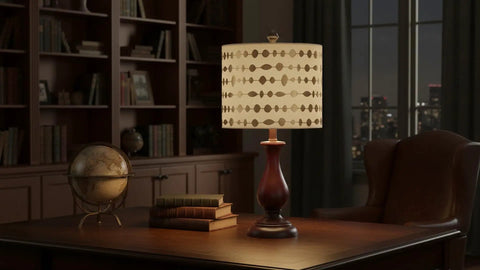 Transitional Drum Lamp Shade With Spider Construction Beige Faux Linen Fabric And Gold Print 12 Inch Wide Brass Fitter 12x12x10 Slant