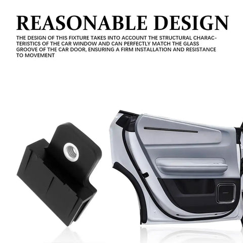 Two Pack Window Glass Channel Clips For Front Door Fitment Durable Glass Lifter Bracket Buckle Retainer Clip highlighted against a car door.