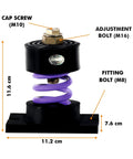 Rock Solid Cup Spring Mount Vibration Isolators 550 Lb Capacity Each One Inch Deflection Non Skid Neoprene Base dimensions and bolts.