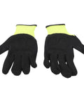Heavy Duty Work Gloves With NBR Frosted Coating And Soft Knit Lining For Power Tools Anti Vibration Shield Grippy Dexterity Shock Proof Safety Gloves For Heavy Industry Use, black pair front view
