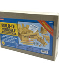 Box of Hands On Kids Woodworking Kit With Real Tools And Over 80 Pine Pieces For Ages 4 To 11 Build It Yourself Craft Set