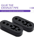 2 Pack Rubber Exhaust Hangers For Muffler And Tailpipe Adjustable 4 Hole Universal Damping Bracket Heavy Insulator Black