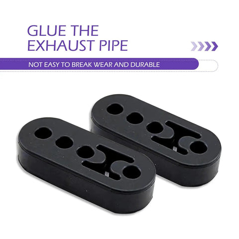 2 Pack Rubber Exhaust Hangers For Muffler And Tailpipe Adjustable 4 Hole Universal Damping Bracket Heavy Insulator Black