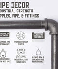 Hella Sturdy Industrial Pipe Shelf Brackets Six Inch Four Pack Wall Mounted Double Flange Floating Shelf Hardware display of industrial strength pipes and fittings