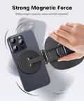 360 Degree Rotating Magnetic Phone Stand For Desk With Adjustable Foldable Aluminum MagSafe Holder And Non Slip Base